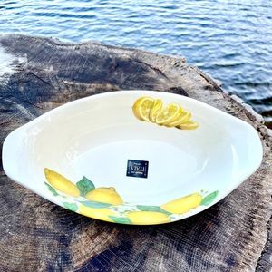 EFFETTI LEMONS Oblong Hand Painted Pasta/Vegetable Serving Bowl made in Italy